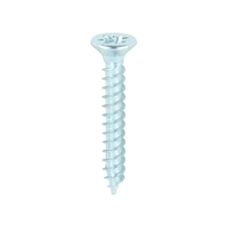 TWINTHREAD WOODSCREW CSK POZI 6 X 1"  3.5x25mm  BZP