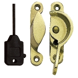 LOCKING FITCH SASH FASTENER POLISHED BRASS THD183LPB