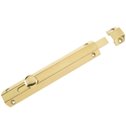 ZOO 202mm SURFACE MOUNTED FLAT BOLT POLISHED BRASS ZAB100C