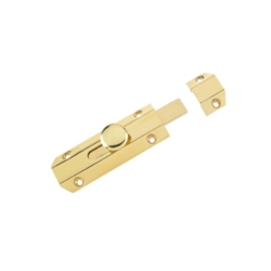 ZOO 102mm SURFACE MOUNTED FLAT BOLT POLISHED BRASS ZAB100A