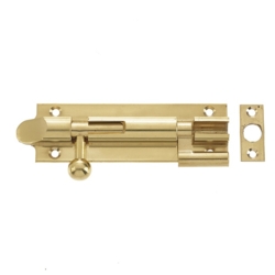 4" NECKED BELL SHAPED BARREL BOLT POLISHED BRASS J1102-4PB