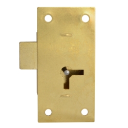 ASEC BRASS 1 LEVER 50MM STRAIGHT CUPBOARD LOCK