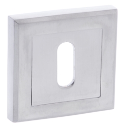 SQUARE MORTICE KEY ESCUTCHEON SATIN CHROME S2ESCKSSC