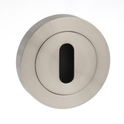ROUND MORTICE KEY ESCUTCHEON SATIN NICKEL MESCKSN