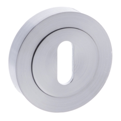ROUND MORTICE KEY ESCUTCHEON SATIN CHROME S2ESCKRSC