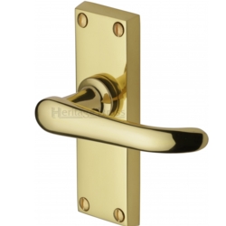 WINDSOR LEVER LATCH ON SHORT PLATE POLISHED BRASS V710-PB