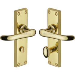 WINDSOR LEVER ON BATHROOM PLATE POLISHED BRASS V730-PB