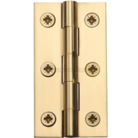 PAIR OF EXTRUDED BRASS HINGES 3" x 1 5/8" POLISHED BRASS