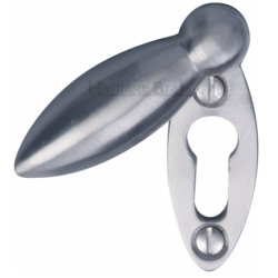 COVERED MORTICE KEY ESCUTCHEON OVAL SATIN CHROME V1022-SC