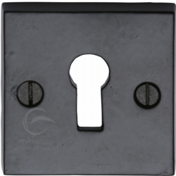 SQUARE KEYHOLE ESCUTCHEON SMOOTH BLACK IRON FB159