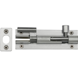 NECKED DOOR BOLT 4" x 1 1/4" SATIN CHROME C1592 4-SC