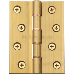 HINGE 4" x 3" PHOSPHOR WASHERS NATURAL BRASS HG99-355-NB