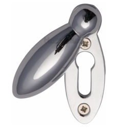 COVERED MORTICE KEY ESCUTCHEON OVAL POLISHED CHROME V1022-PC