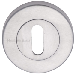 ROUND MORTICE KEY ESCUTCHEON SATIN CHROME V4000-SC
