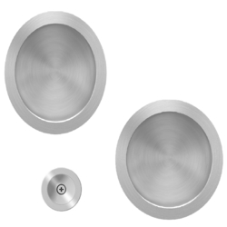 POCKET DOOR FLUSH HANDLE SET SATIN STAINLESS EPD OS 71
