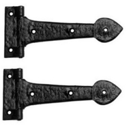 KIRKPATRICK 814 PAIR ANTIQUE 6" TEE HINGES ANTIQUE BLACK