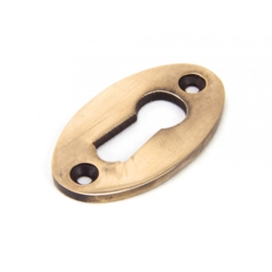 OVAL SHAPED OPEN MORTICE KEY ESCUTCHEON POL. BRONZE 91927
