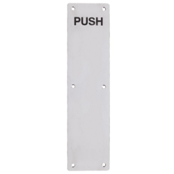 FINGER PLATE ENGRAVED "PUSH" STAINLESS STEEL 350 x 75mm