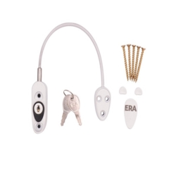 ERA CABLE SAFETY LOCKING WINDOW RESTRICTOR WHITE 723-15