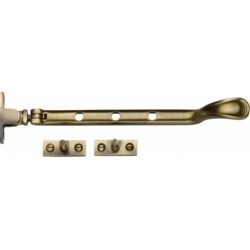 CASEMENT STAY SPOON PATTERN ANTIQUE BRASS 8" V990 8-AT