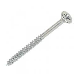 TWINTHREAD WOODSCREW CSK POZI 8 X 2"  4x50mm  BZP