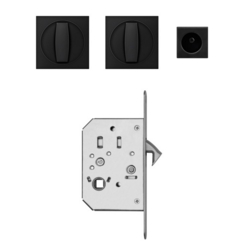 SQUARE POCKET DOOR SET (THUMB TURNS) COSMOS BLACK EPDQPB83