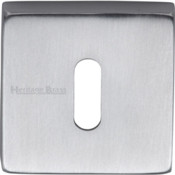 SQUARE MORTICE KEY ESCUTCHEON SATIN CHROME SQ5002-SC