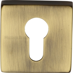 SQUARE EURO PROFILE ESCUTCHEON ANTIQUE BRASS SQ5004-AT
