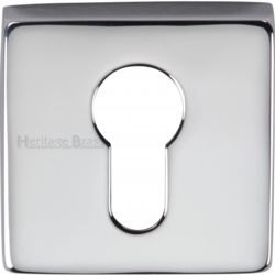 SQUARE EURO PROFILE ESCUTCHEON POLISHED CHROME SQ5004-PC