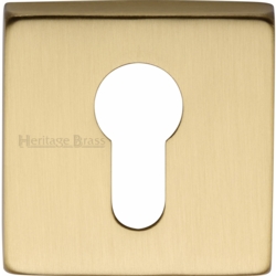 SQUARE EURO PROFILE ESCUTCHEON SATIN BRASS SQ5004-SB