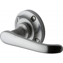 WINDSOR LEVER HANDLE ON ROUND ROSE SATIN CHROME V720-SC
