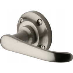 WINDSOR LEVER HANDLE ON ROUND ROSE SATIN NICKEL V720-SN