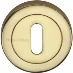 ROUND MORTICE KEY ESCUTCHEON POLISHED BRASS V4000-PB