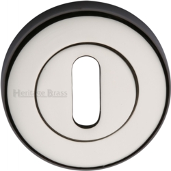ROUND MORTICE KEY ESCUTCHEON POLISHED NICKEL V4000-PNF