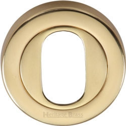 ROUND OVAL PROFILE ESCUTCHEON POLISHED BRASS V4010-PB
