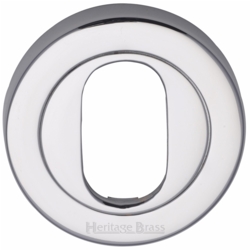 ROUND OVAL PROFILE ESCUTCHEON POLISHED CHROME V4010-PC