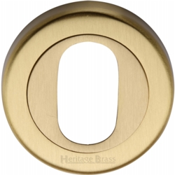 ROUND OVAL PROFILE ESCUTCHEON SATIN BRASS V4010-SB