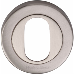 ROUND OVAL PROFILE ESCUTCHEON SATIN NICKEL V4010-SN