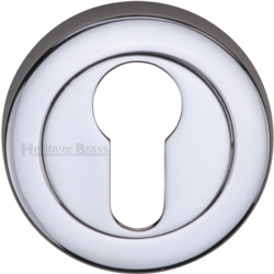 ROUND EURO PROFILE ESCUTCHEON POLISHED CHROME V4020-PC