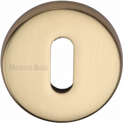ROUND MORTICE KEY ESCUTCHEON 46mm POLISHED BRASS V4007-PB