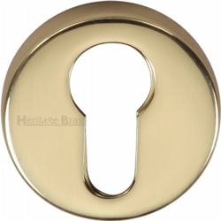 ROUND EURO PROFILE ESCUTCHEON 46mm POLISHED BRASS V4008-PB