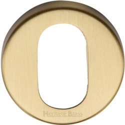 ROUND OVAL PROFILE ESCUTCHEON 46mm SATIN BRASS V4009-SB