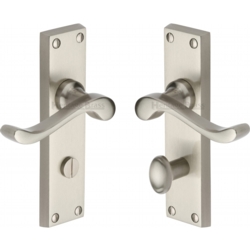BEDFORD LEVER ON BATHROOM PLATE SATIN NICKEL V815-SN
