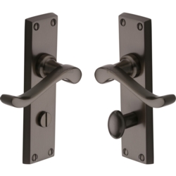 BEDFORD LEVER ON BATHROOM PLATE MATT BRONZE V815-MB