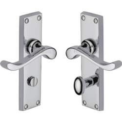 BEDFORD LEVER ON BATHROOM PLATE POLISHED CHROME V815-PC