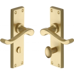 BEDFORD LEVER ON BATHROOM PLATE SATIN BRASS V815-SB
