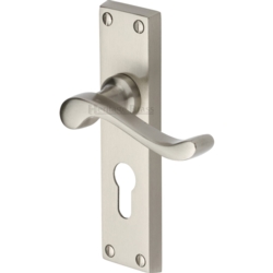 BEDFORD LEVER ON EURO PROFILE PLATE SATIN NICKEL V807.48-SN