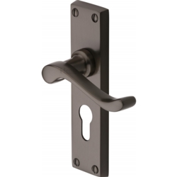 BEDFORD LEVER ON EURO PROFILE PLATE MATT BRONZE V807.48-MB