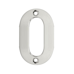 75mm NUMERAL 0 POLISHED STAINLESS STEEL