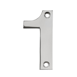 75mm NUMERAL 1 POLISHED STAINLESS STEEL